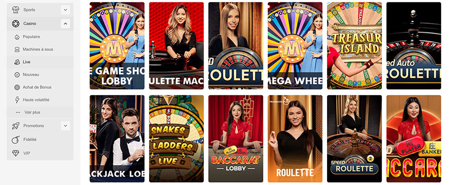 La partie live casino Evolve casino live casino